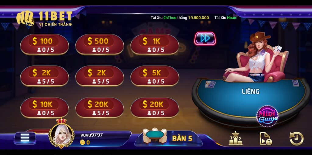 Sảnh liêng 11Bet