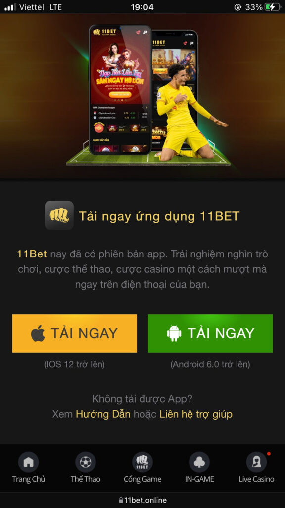 Tiến hành Tải app 11Bet về điện thoại iOS