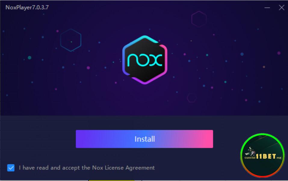 Phần mềm NoxPlayer đang được cài đặt